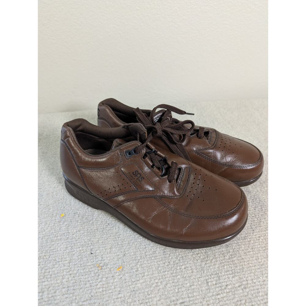 Sas Time Out Mens Brown Leather Lace Up Tripad Comfort Shoes USA Made 7 Women's